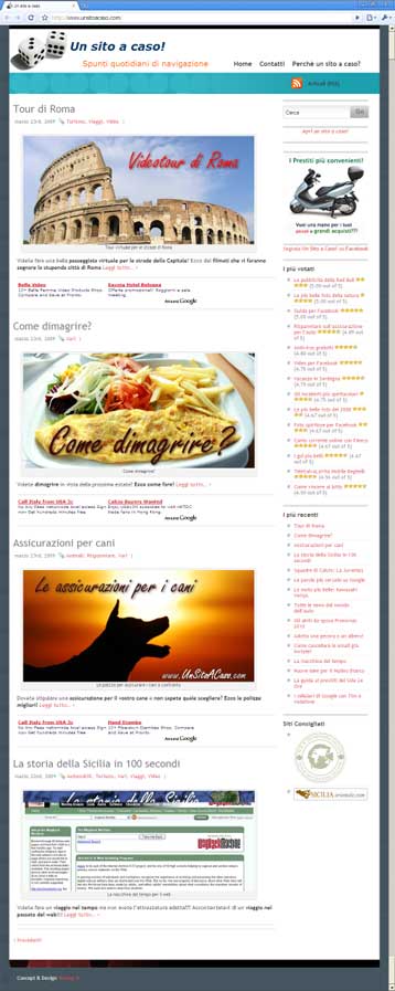UnSitoACaso.com visitato con Google Chrome