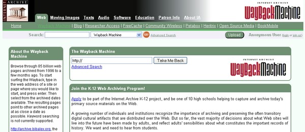 macchina-del-tempo La macchina del tempo per il web