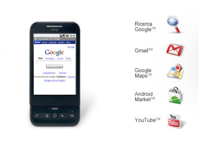 HTC Dream, il primo googlefonino in vendita in Italia con TIM