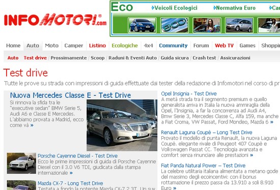 I test drive di Infomotori
