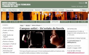 vacanze-studio Campus estivi al Museo delle Scienze di Milano