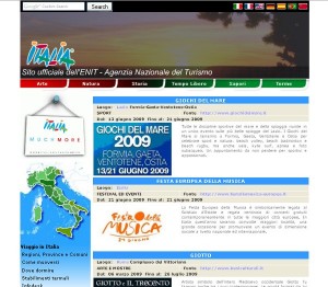 Il sito dell'Agenzia Nazionale del Turismo dedicato al nostro Paese