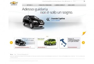 Il sito ufficiale Chevrolet