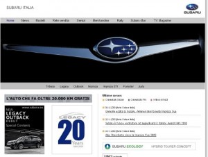 Il sito ufficiale Subaru