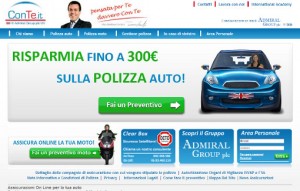 assicurazione-conte Foto del sito ufficiale di ConTe.it, compagnia assicurativa online
