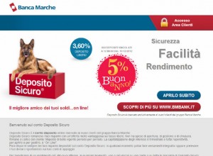 Screenshot del sito ufficiale del conto Deposito Sicuro