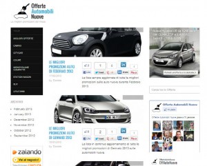 Sito dedicato alle offerte per l'acquisto di un'automobile