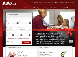 treno-italo-orari Screenshot del sito ufficiale di Italo treno